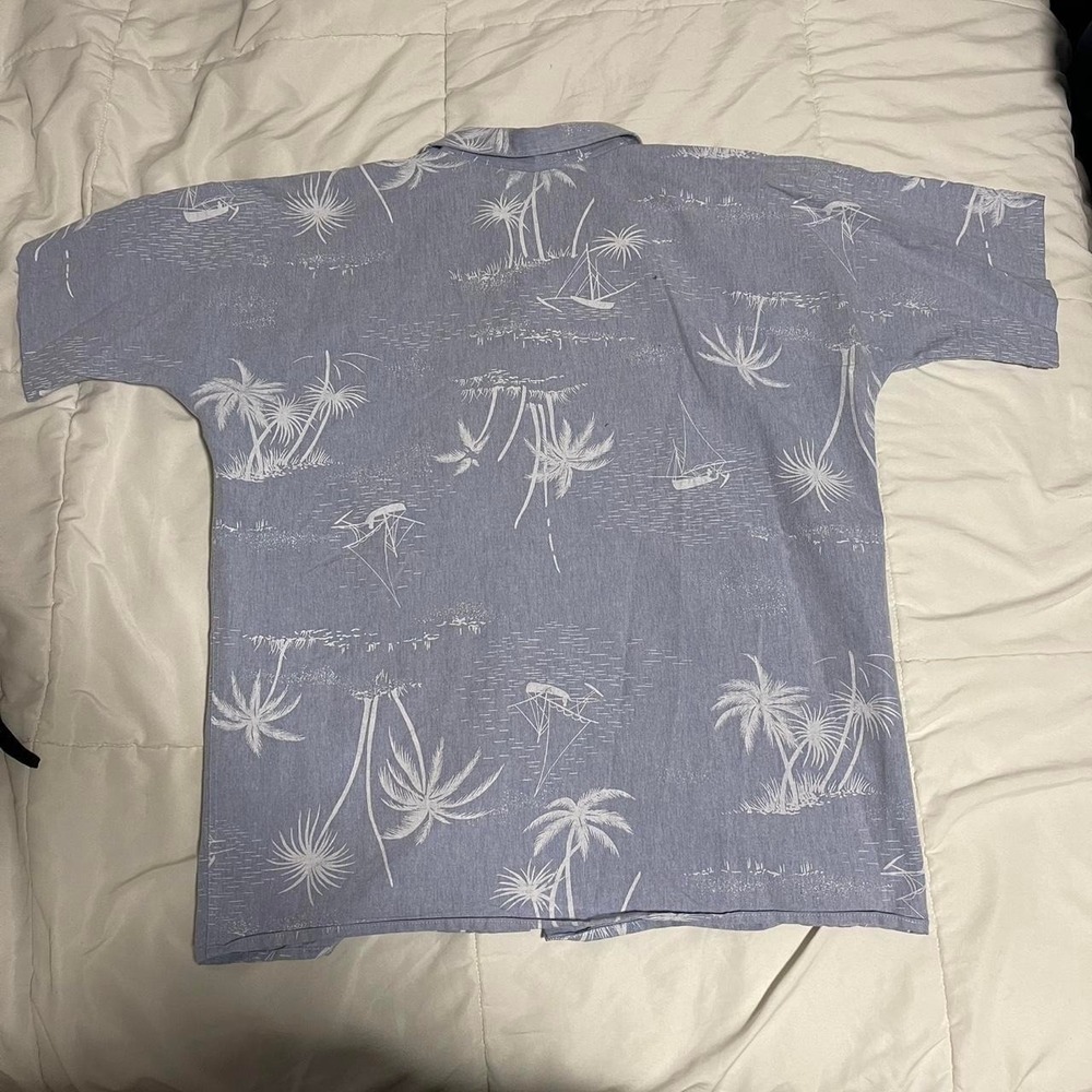 Vintage French Hawaiian shirt,‎ double breasted pockets - Picture 2 of 7